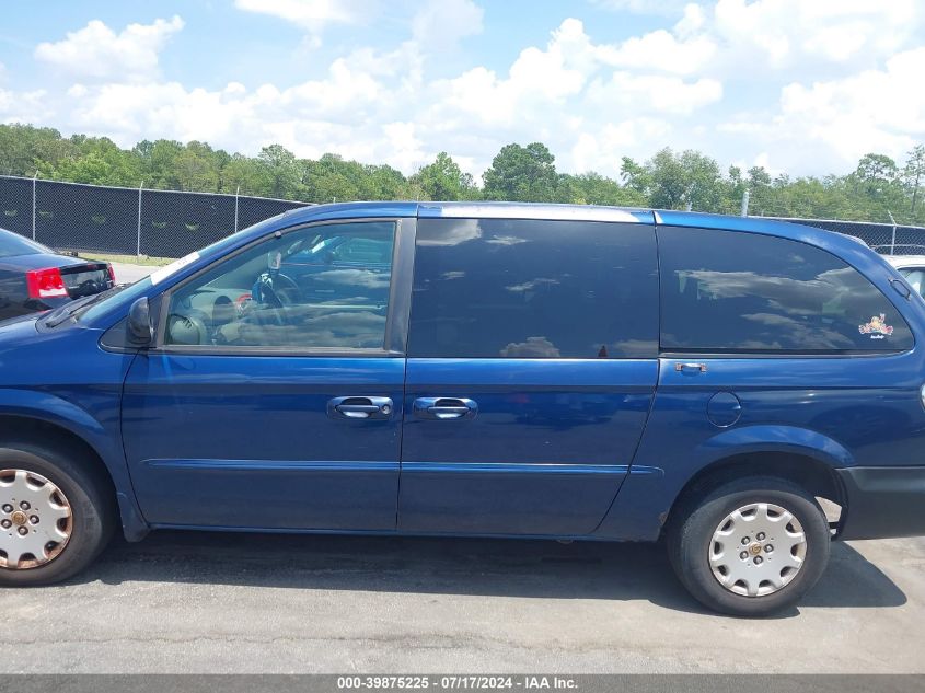 2002 Chrysler Town & Country Lx VIN: 2C4GP44392R640027 Lot: 39875225