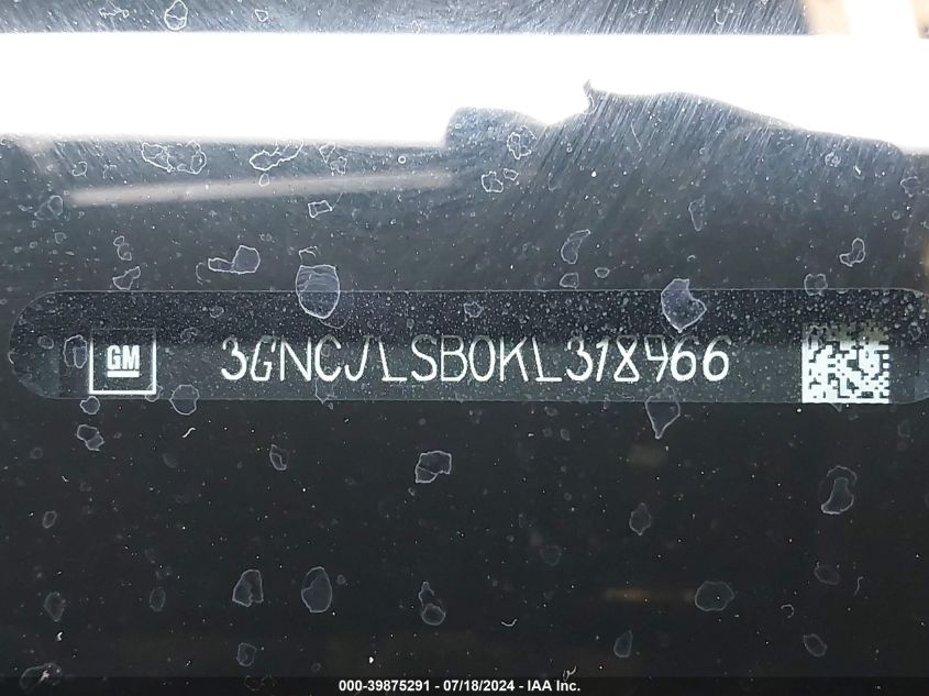 2019 Chevrolet Trax Lt VIN: 3GNCJLSB0KL318966 Lot: 39875291