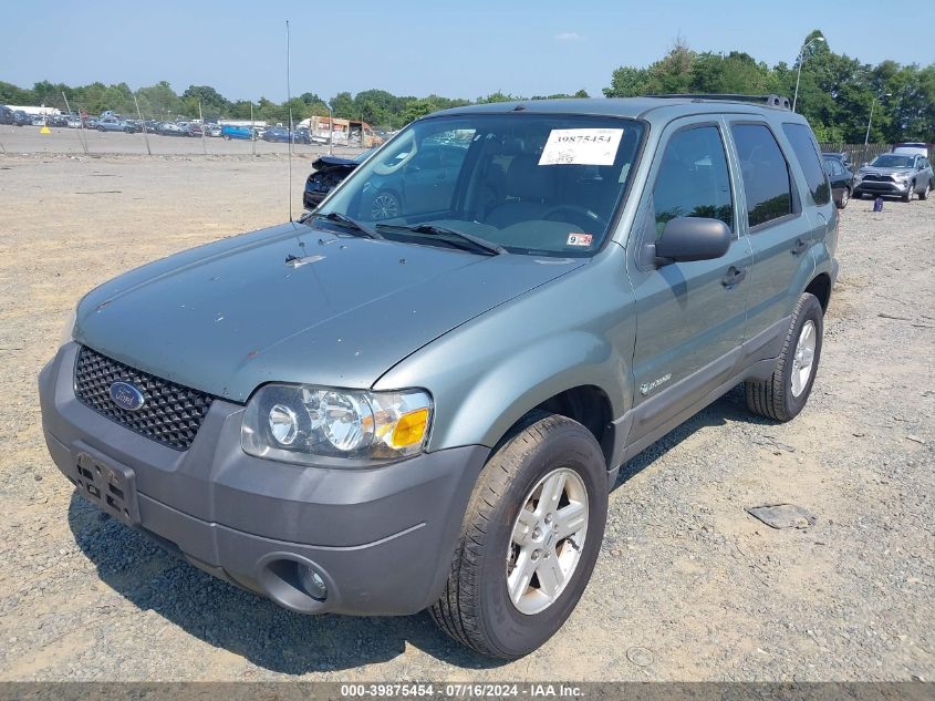 2006 Ford Escape Hybrid VIN: 1FMCU95H16KB59199 Lot: 39875454