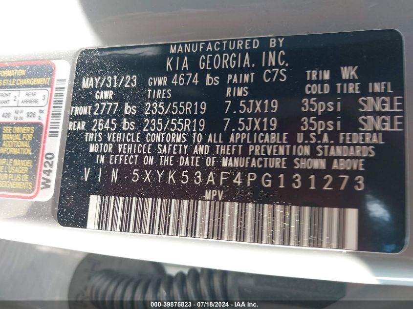 2023 Kia Sportage Sx-Prestige VIN: 5XYK53AF4PG131273 Lot: 39875823