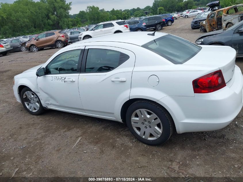 2012 Dodge Avenger Se VIN: 1C3CDZAB5CN325633 Lot: 39875893