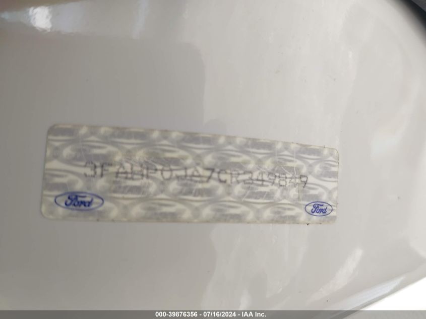 3FAHP0JA7CR349849 2012 Ford Fusion Sel