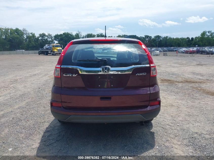 2015 Honda Cr-V Lx VIN: 5J6RM4H37FL049280 Lot: 39876382