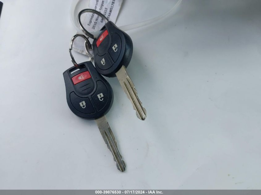 2010 Nissan Rogue S VIN: JN8AS5MT4AW017810 Lot: 39876530