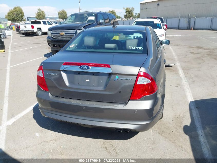 2012 Ford Fusion Hybrid VIN: 3FADP0L39CR262449 Lot: 39876649