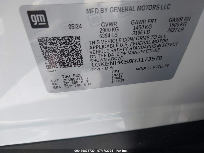 1GKENPKS8RJ173579 2024 GMC Acadia Awd At4