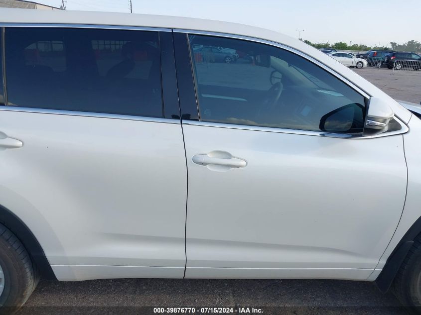 2016 Toyota Highlander Le VIN: 5TDZARFH2GS021252 Lot: 39876770