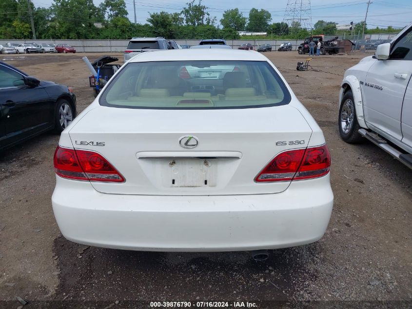2005 Lexus Es 330 VIN: JTHBA30G555092882 Lot: 39876790