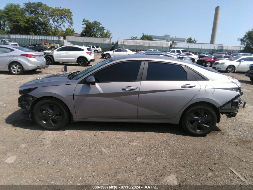 KMHLM4AJ8NU032318 2022 Hyundai Elantra Hybrid Blue