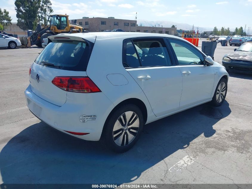 2016 Volkswagen E-Golf Se VIN: WVWKP7AU6GW910709 Lot: 39876924