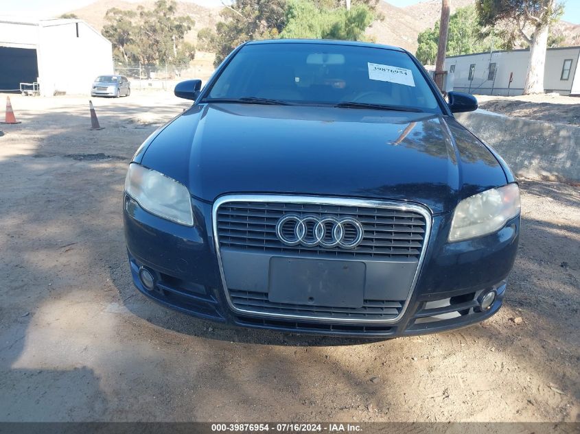 2007 Audi A4 2.0T VIN: WAUAF78E17A084228 Lot: 39876954