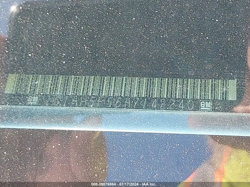 2010 Chevrolet Cobalt VIN: 1G1AH5F56A7142240 Lot: 39876984