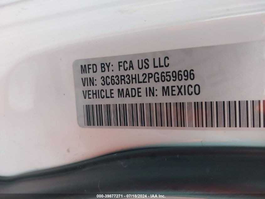 2023 Ram 3500 Big Horn VIN: 3C63R3HL2PG659696 Lot: 39877271