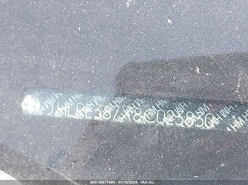 2008 Honda Cr-V Ex-L VIN: JHLRE387X8C023830 Lot: 39877489