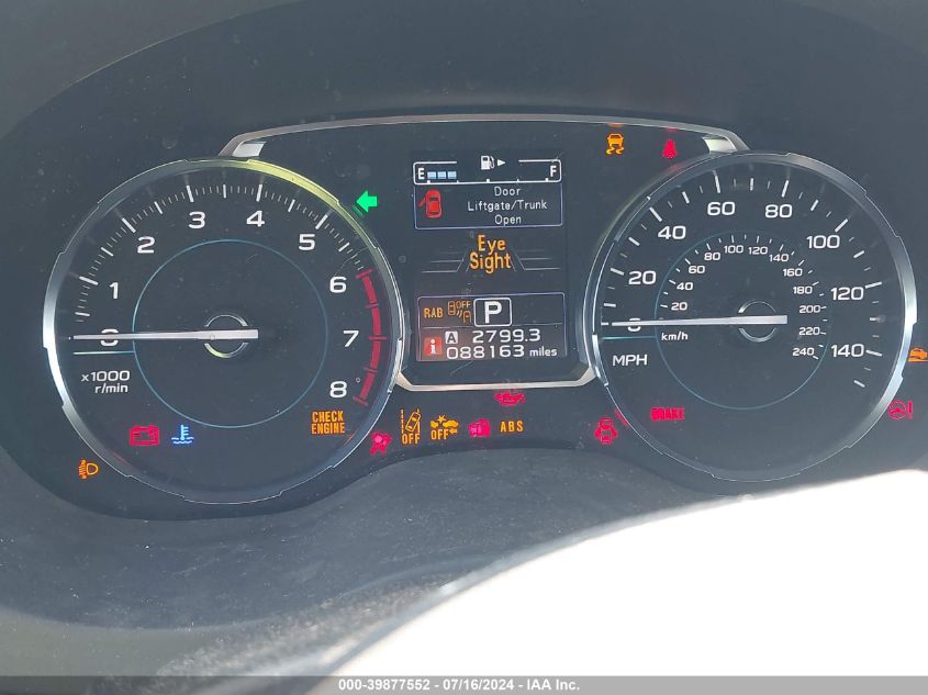 2017 Subaru Forester 2.5I Touring VIN: JF2SJAWC0HH549600 Lot: 39877552