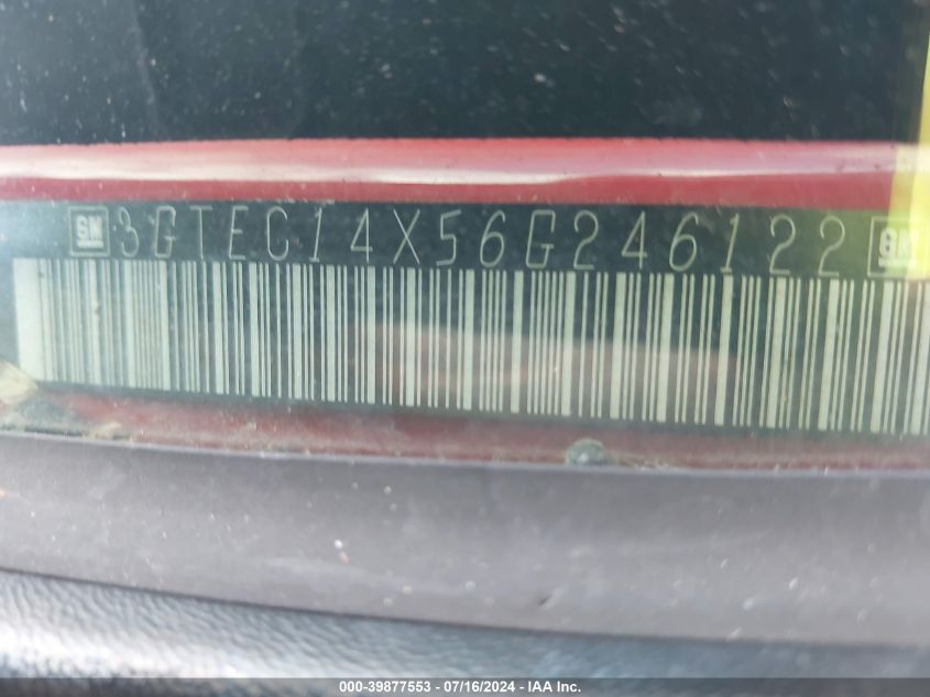 2006 GMC Sierra 1500 Work Truck VIN: 3GTEC14X56G246122 Lot: 39877553