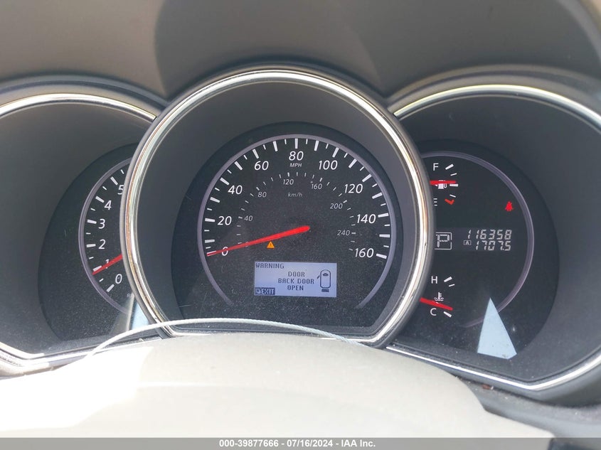 2011 Nissan Murano Sl VIN: JN8AZ1MW1BW167244 Lot: 39877666