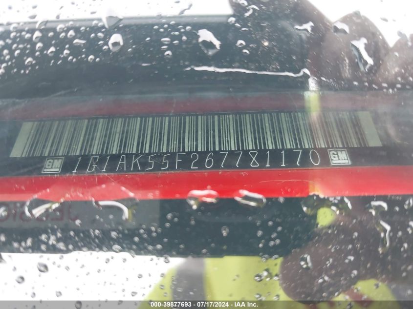 2006 Chevrolet Cobalt Ls VIN: 1G1AK55F267781170 Lot: 39877693