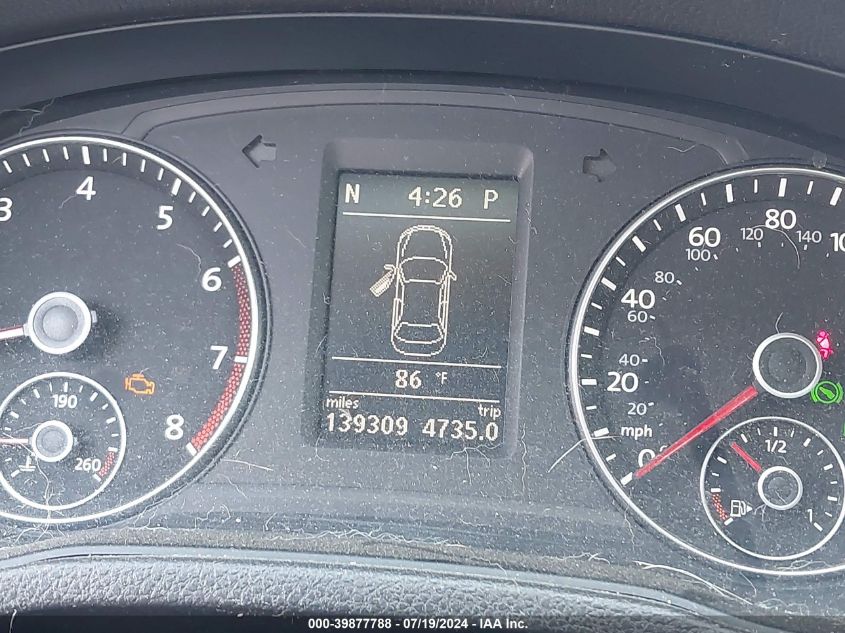 2012 Volkswagen Passat 2.5L Se VIN: 1VWBP7A38CC033494 Lot: 39877788