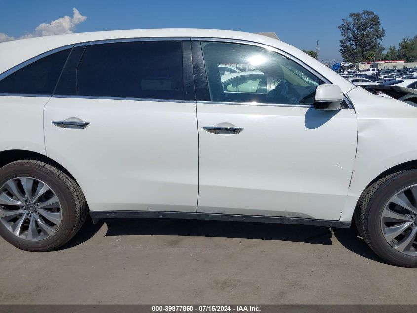 2016 Acura Mdx Technology Acurawatch Plus Packages/Technology Package VIN: 5FRYD3H44GB017362 Lot: 39877860