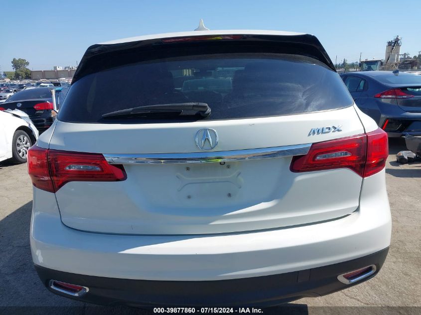 2016 Acura Mdx Technology Acurawatch Plus Packages/Technology Package VIN: 5FRYD3H44GB017362 Lot: 39877860