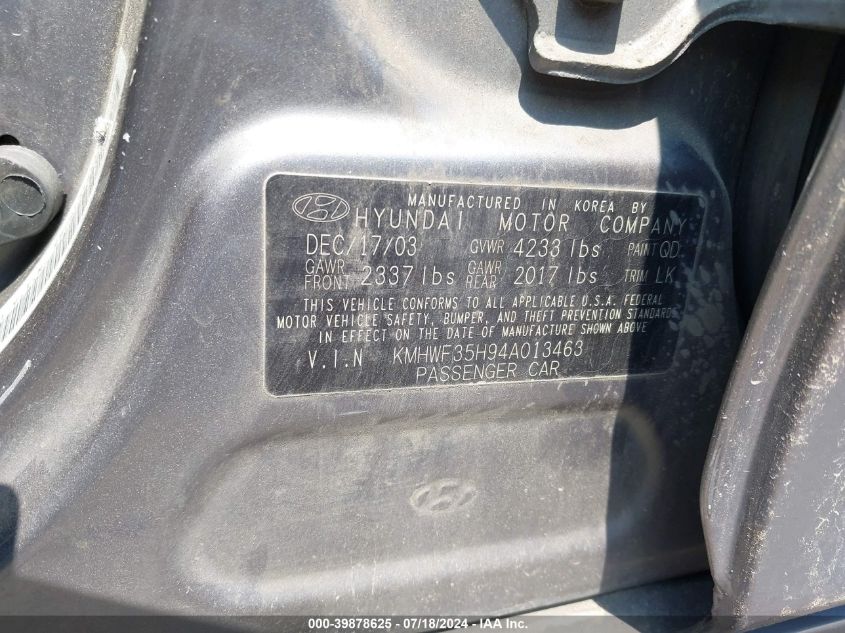 KMHWF35H94A013463 2004 Hyundai Sonata Gls/Lx
