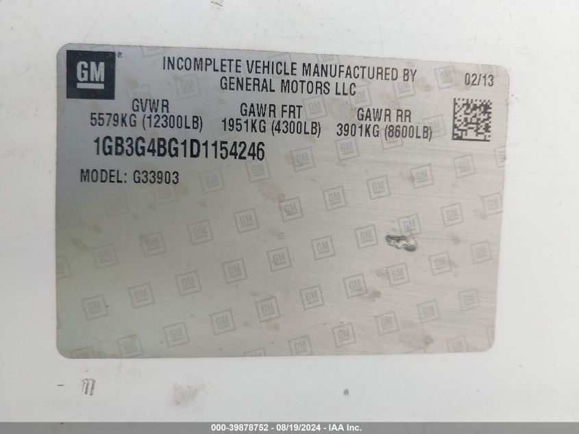 2012 Chevrolet Express 2500 Work Van VIN: 1GCWGFCA6C1108909 Lot: 39878752