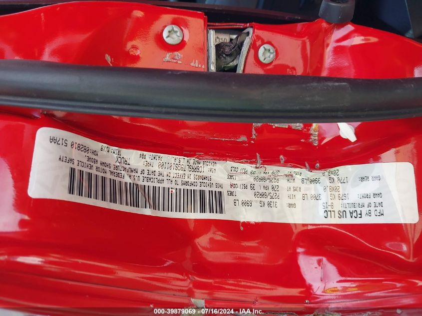 2016 Ram 1500 Big Horn VIN: 1C6RR6LT9GS101100 Lot: 39879069