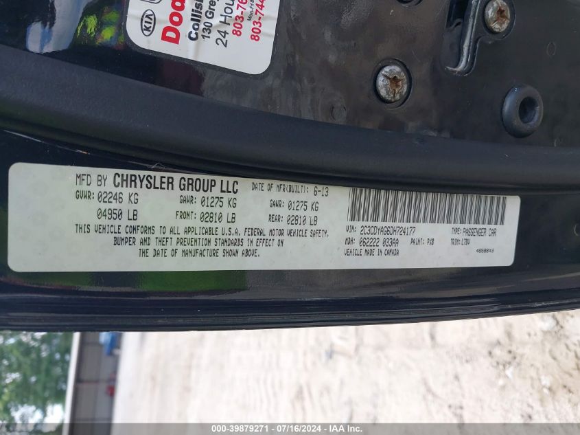 2013 Dodge Challenger Sxt VIN: 2C3CDYAG6DH724177 Lot: 39879271