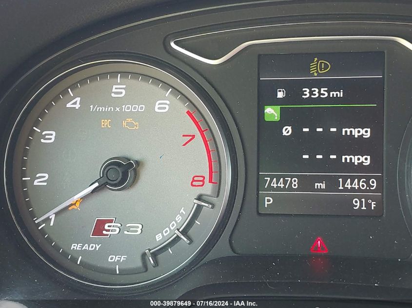 2016 Audi S3 Premium Plus VIN: WAUB1GFF1G1028711 Lot: 39879649