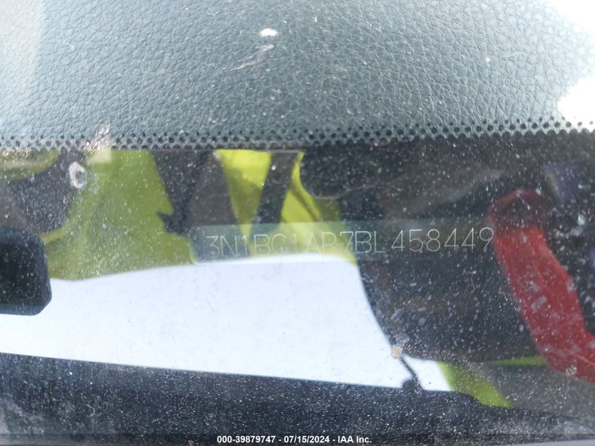 2011 Nissan Versa 1.8S VIN: 3N1BC1AP7BL458449 Lot: 39879747