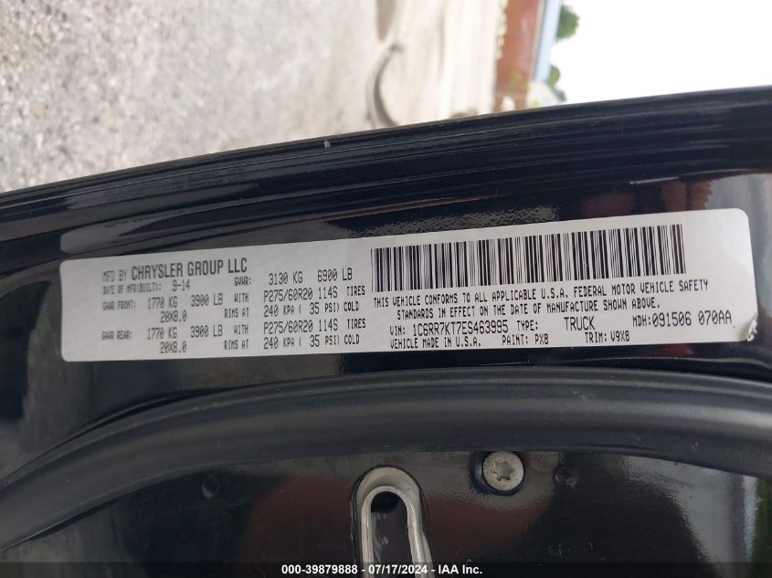 2014 Ram 1500 Express VIN: 1C6RR7KT7ES463995 Lot: 39879888