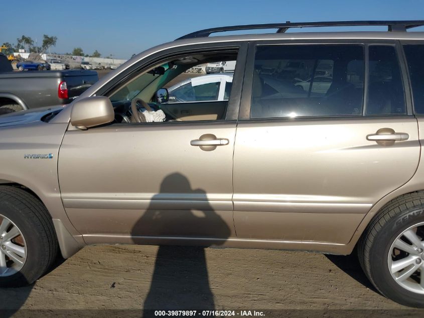 2007 Toyota Highlander Hybrid V6 VIN: JTEDW21A370017397 Lot: 39879897