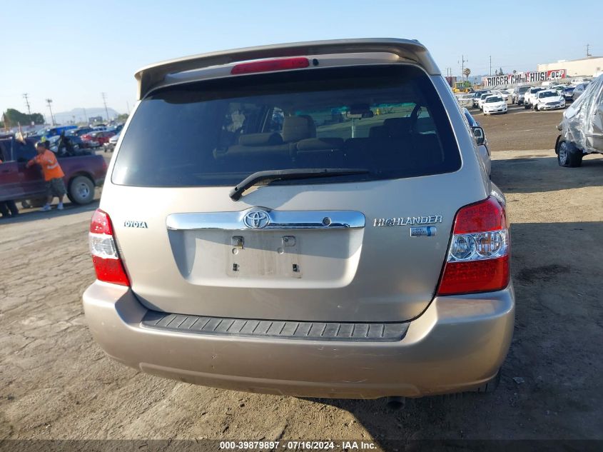 2007 Toyota Highlander Hybrid V6 VIN: JTEDW21A370017397 Lot: 39879897