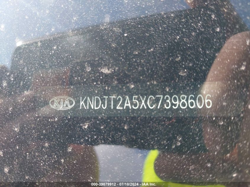 2012 Kia Soul VIN: KNDJT2A5XC7398606 Lot: 39879912