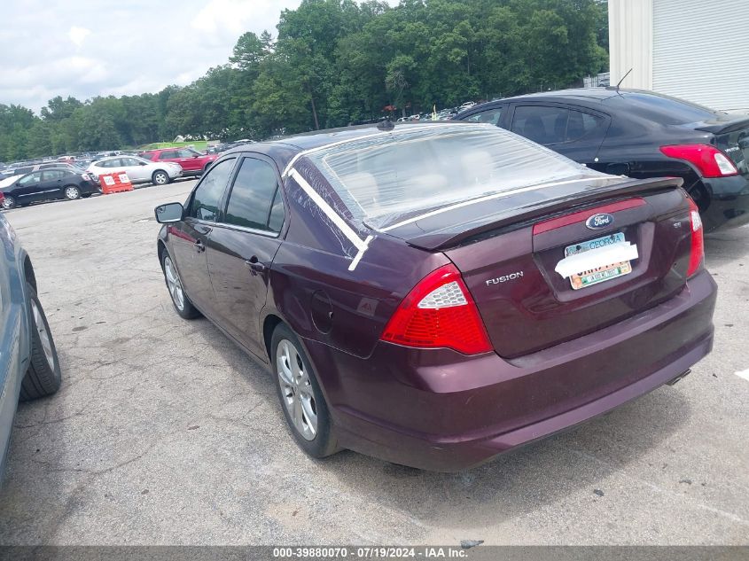 2012 Ford Fusion Se VIN: 3FAHP0HA2CR372705 Lot: 39880070