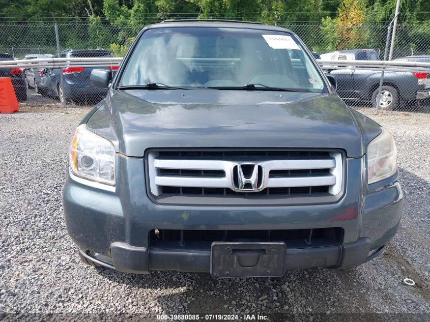 2006 Honda Pilot Ex VIN: 2HKYF18416H551838 Lot: 39880085