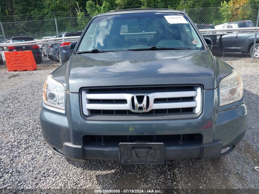 2006 Honda Pilot Ex VIN: 2HKYF18416H551838 Lot: 39880085