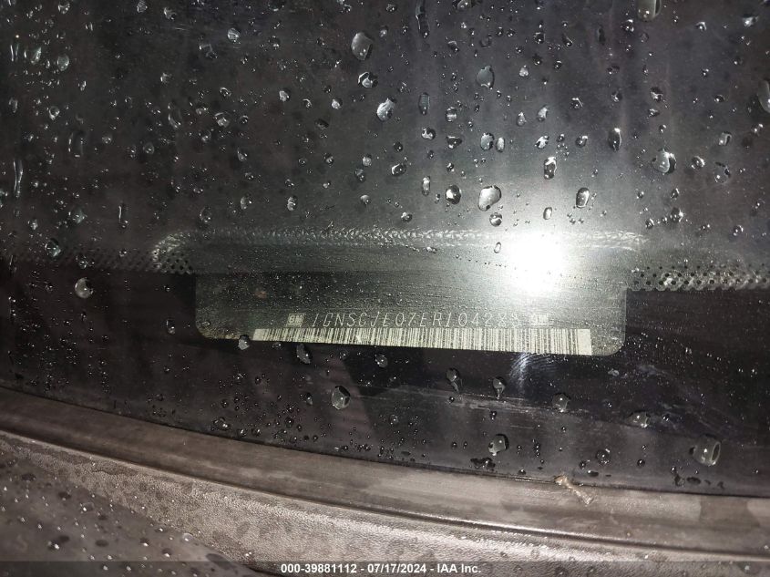 2014 Chevrolet Suburban 1500 Lt VIN: 1GNSCJE07ER104283 Lot: 39881112