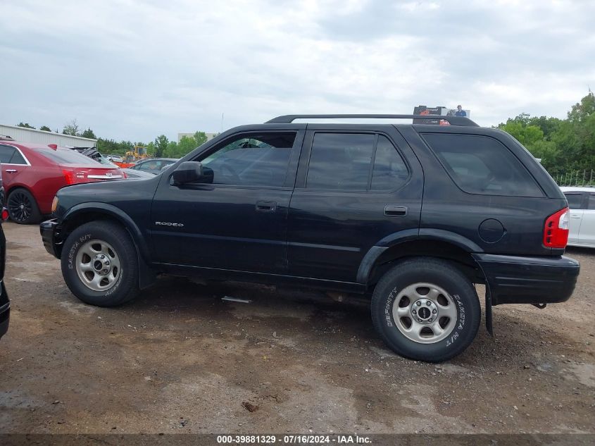 2004 Isuzu Rodeo S 3.2L V6 VIN: 4S2CK58W144302414 Lot: 39881329