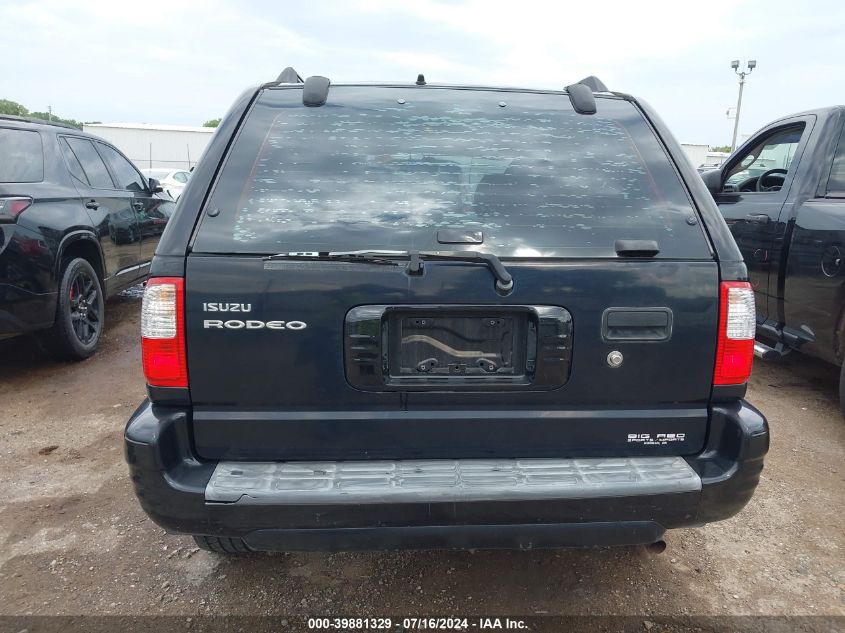 2004 Isuzu Rodeo S 3.2L V6 VIN: 4S2CK58W144302414 Lot: 39881329