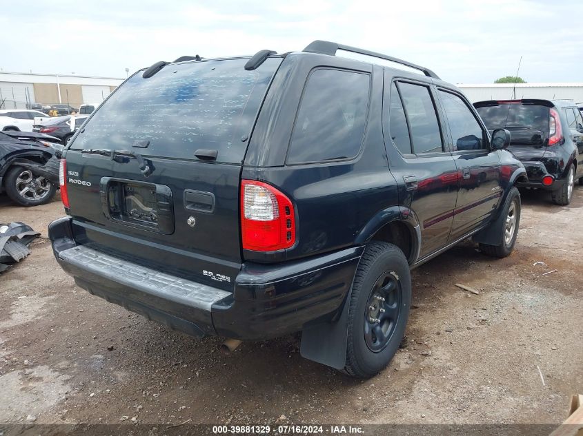 2004 Isuzu Rodeo S 3.2L V6 VIN: 4S2CK58W144302414 Lot: 39881329