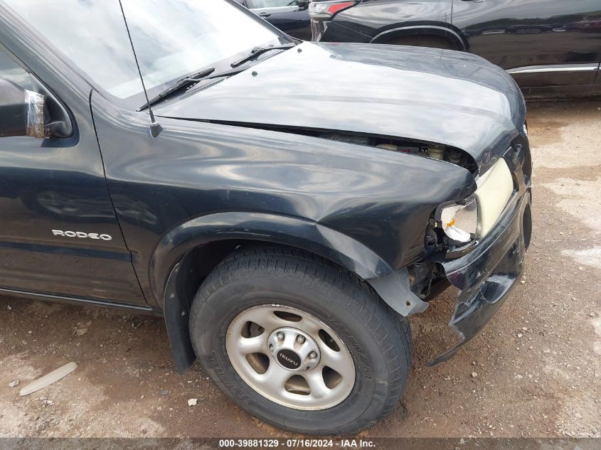 2004 Isuzu Rodeo S 3.2L V6 VIN: 4S2CK58W144302414 Lot: 39881329