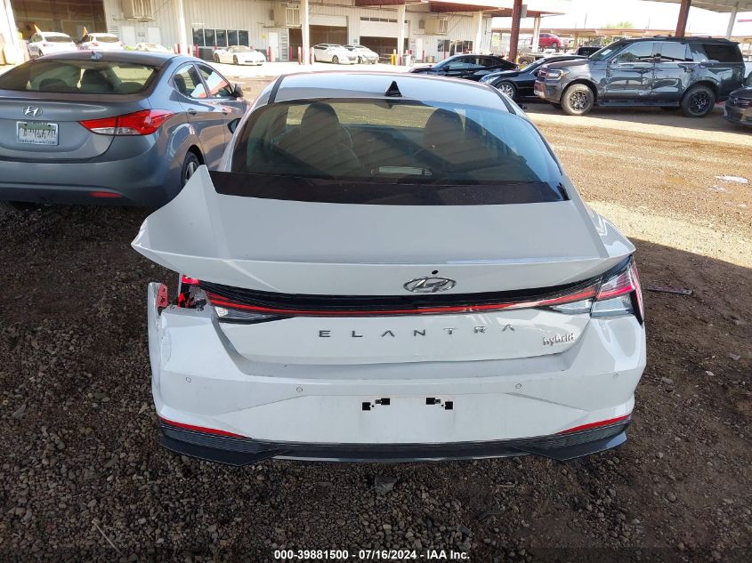 2022 Hyundai Elantra Hybrid Limited VIN: KMHLN4AJ9NU028937 Lot: 39881500