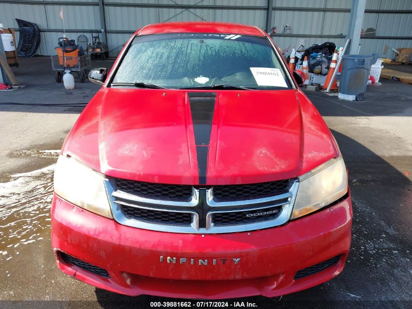 2012 Dodge Avenger Sxt VIN: 1C3CDZCB0CN167490 Lot: 39881662