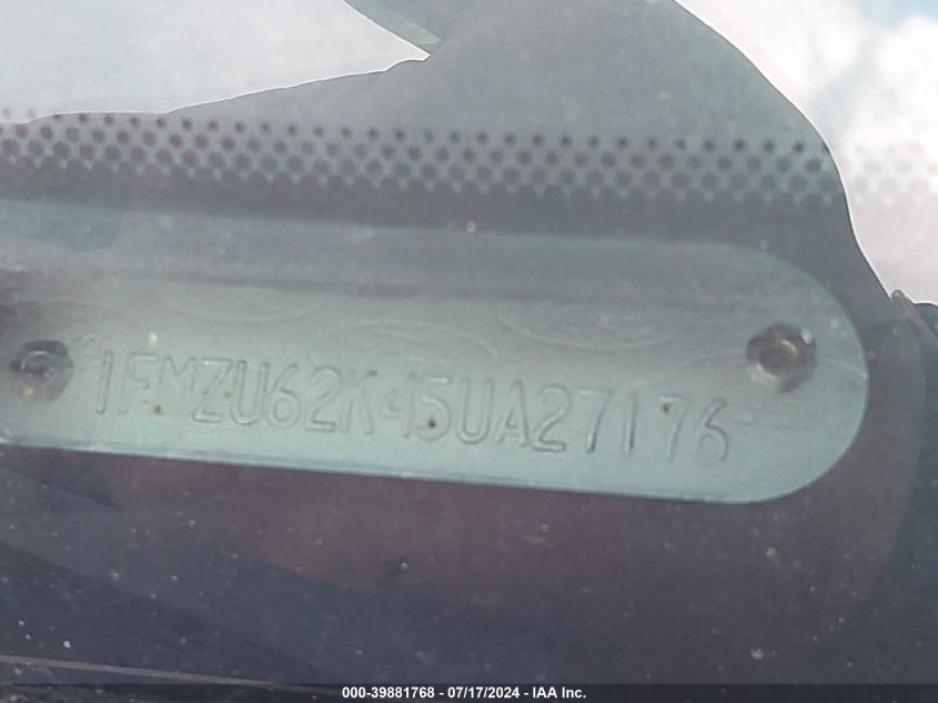 2005 Ford Explorer Xls/Xls Sport VIN: 1FMZU62K45UA27176 Lot: 39881768