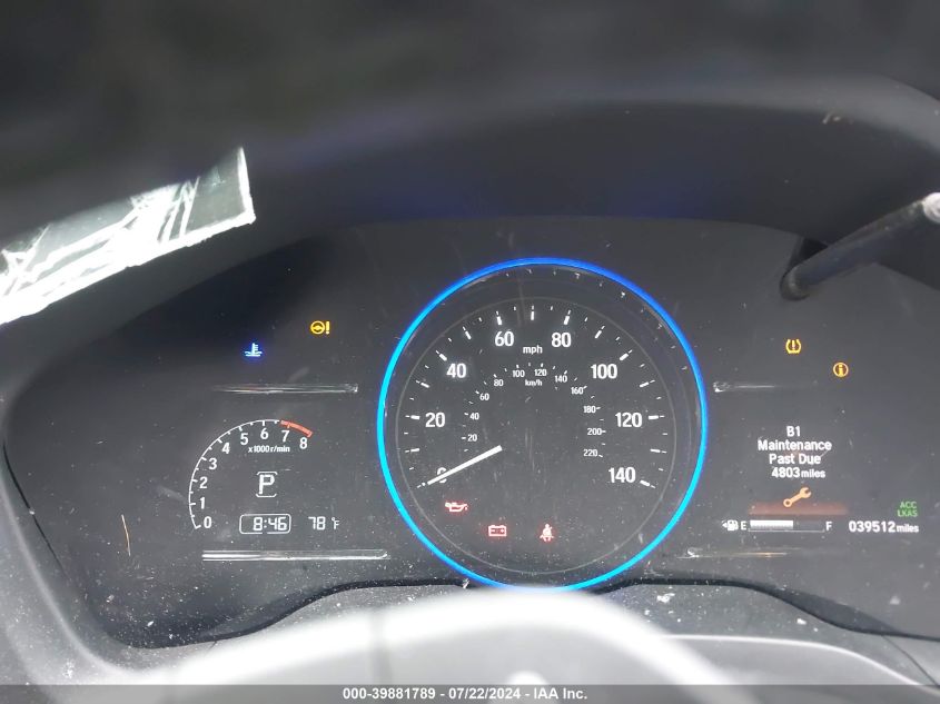 2019 Honda Hr-V Ex-L VIN: 3CZRU5H72KM709517 Lot: 39881789