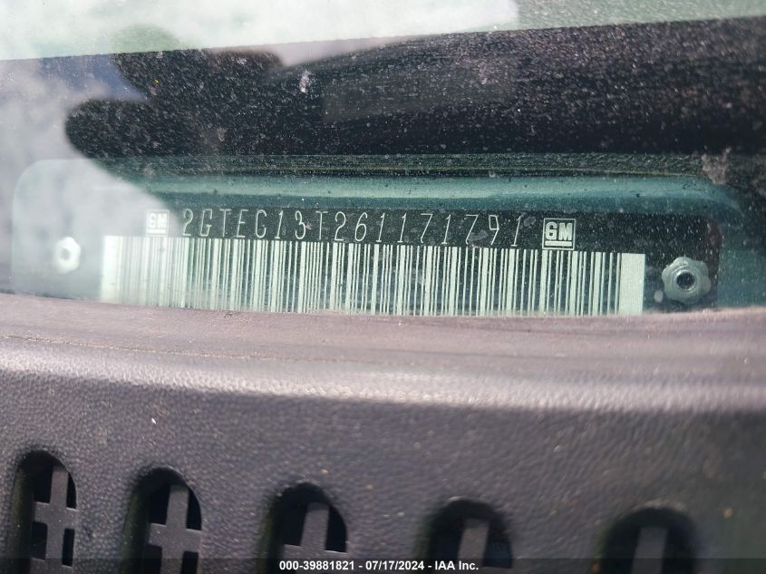 2006 GMC Sierra 1500 Sle1 VIN: 2GTEC13T261171791 Lot: 39881821