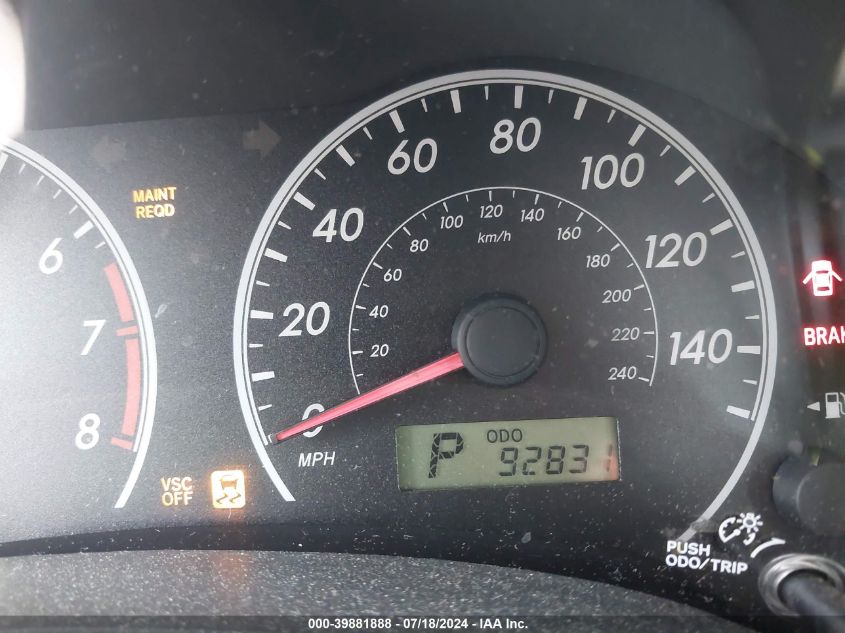 2009 Toyota Corolla S VIN: 2T1BU40E89C036599 Lot: 39881888