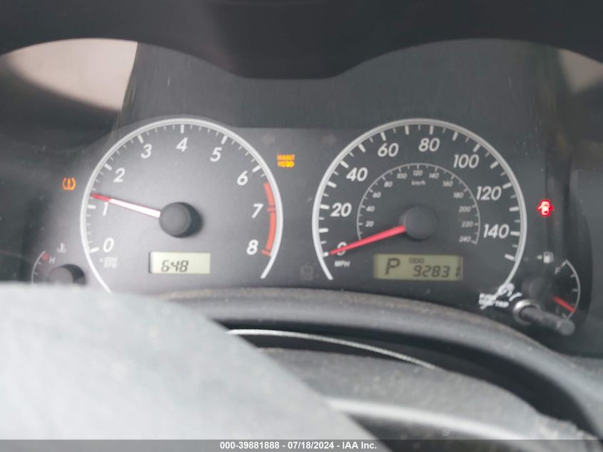 2009 Toyota Corolla S VIN: 2T1BU40E89C036599 Lot: 39881888